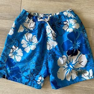 M(7/8) Boys Ocean Blue Floral swim pants